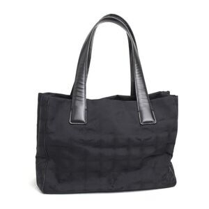 Chanel Travel Line Tote Nylon Black Bag Handbag Shoulder Horizontal Coco Mark